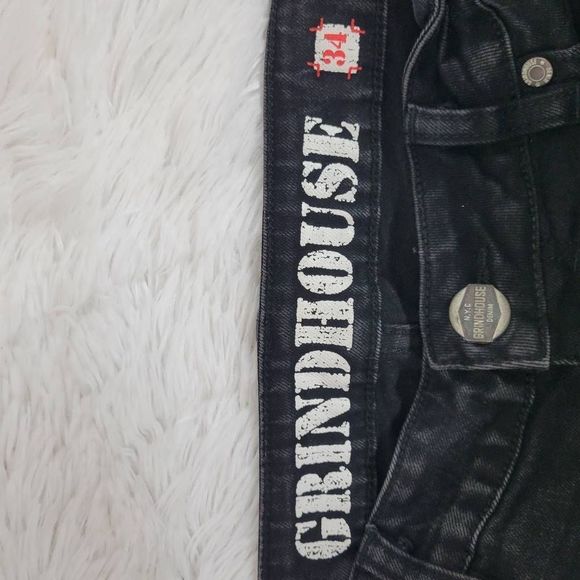 Grindhouse Distressed Black Jeans. - Picture 6 of 7